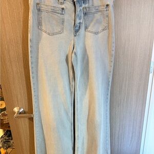 American Eagle Outfitters Light Blue Wide-Leg Jeans Size 10 Long